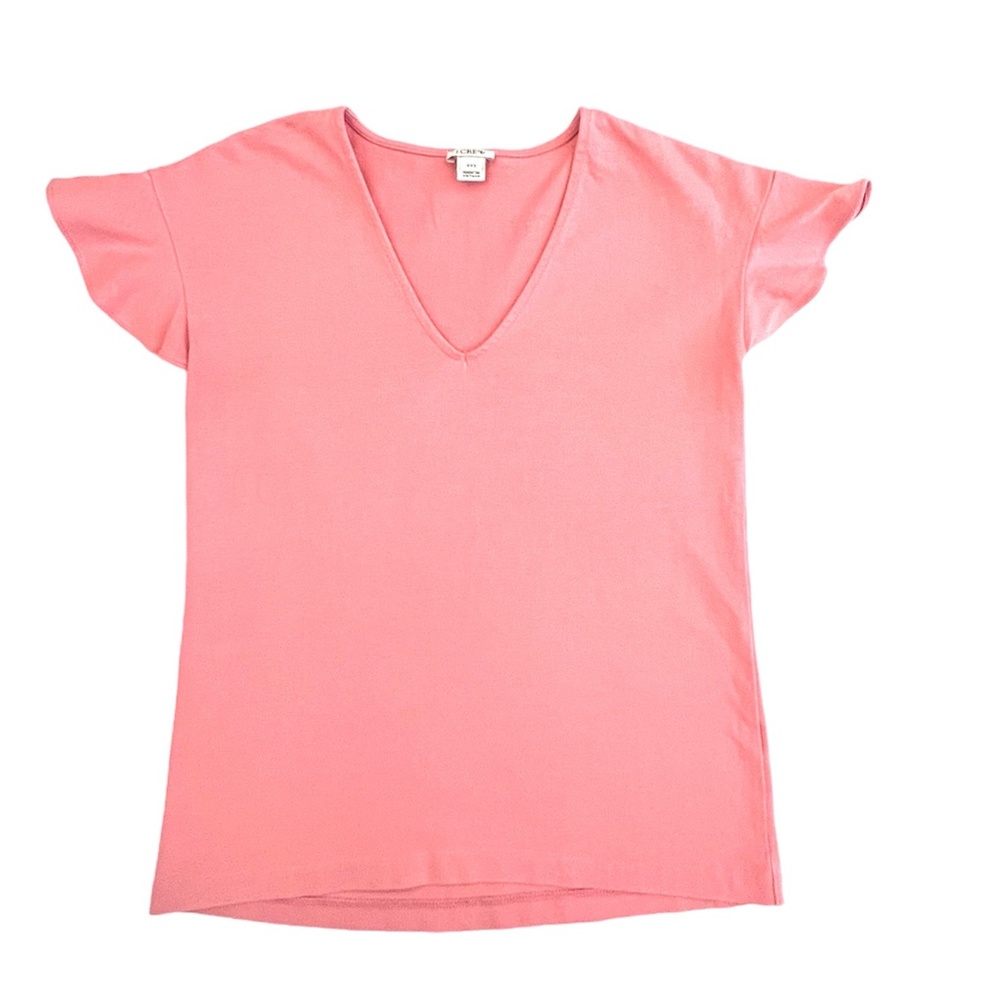 J Crew Mauve Short Sleeve V-Neck Shirt Size XXS